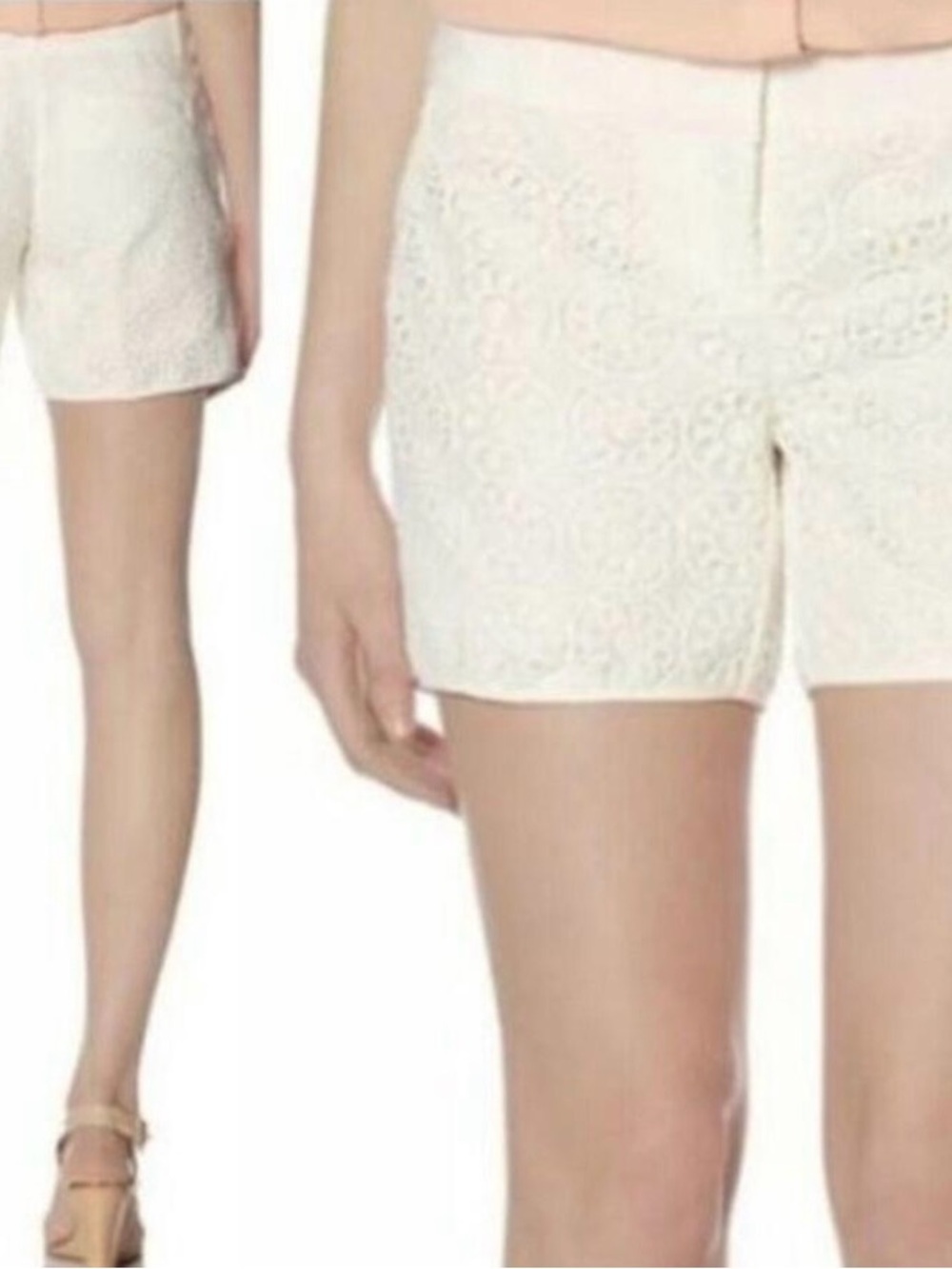 The Limited White Lace High-Waist Shorts